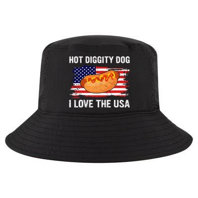 Hot Diggity Dog I Love Usa Funny Cool Comfort Performance Bucket Hat