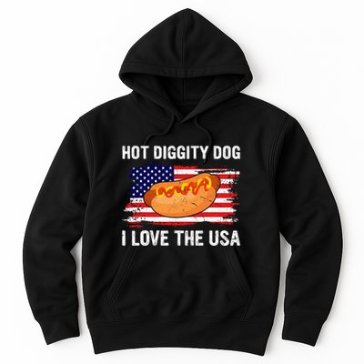 Hot Diggity Dog I Love Usa Funny Hoodie