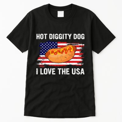 Hot Diggity Dog I Love Usa Funny Tall T-Shirt