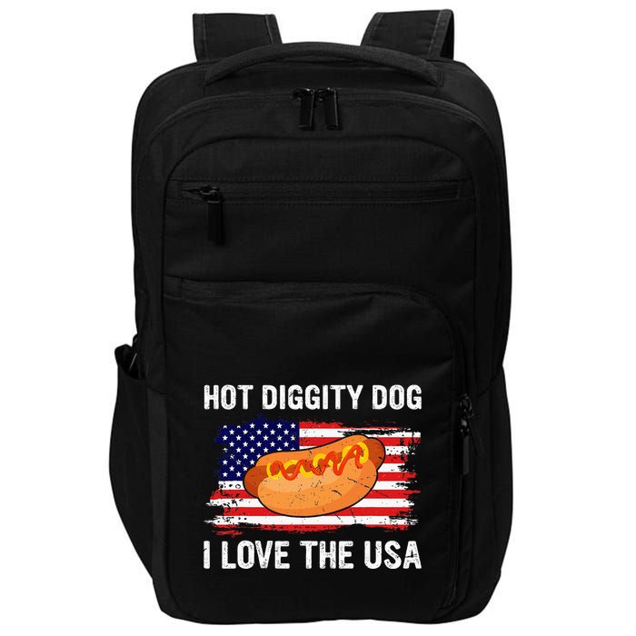 Hot Diggity Dog I Love Usa Funny Impact Tech Backpack