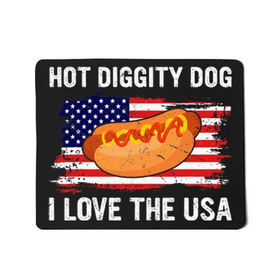 Hot Diggity Dog I Love Usa Funny Mousepad