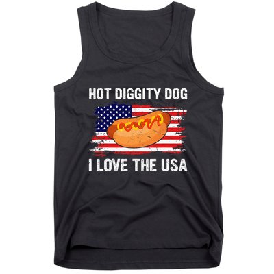 Hot Diggity Dog I Love Usa Funny Tank Top