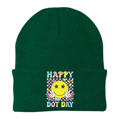 Happy Dot Day 2024 Colorful Polka Dot Smile Face Teacher Knit Cap Winter Beanie