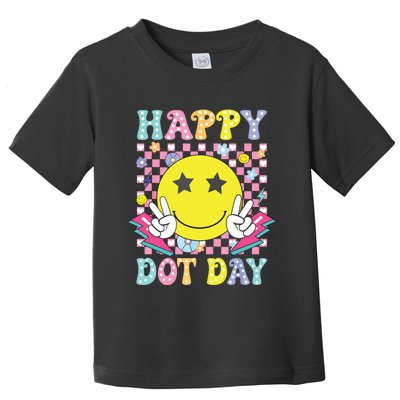 Happy Dot Day 2024 Colorful Polka Dot Smile Face Teacher Toddler T-Shirt