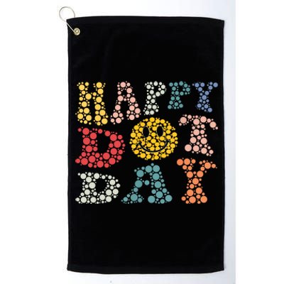 Happy Dot Day Shirts For Teacher Smile Face Platinum Collection Golf Towel