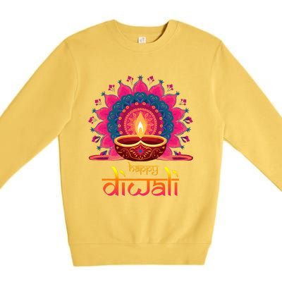 Happy Diwali Deepavali Hindu Indian Festival Of Lights Premium Crewneck Sweatshirt