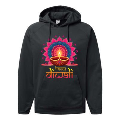 Happy Diwali Deepavali Hindu Indian Festival Of Lights Performance Fleece Hoodie