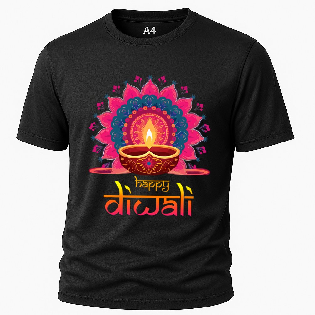 Happy Diwali Deepavali Hindu Indian Festival Of Lights Cooling Performance Crew T-Shirt