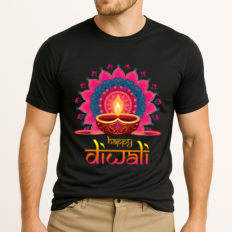 Happy Diwali Deepavali Hindu Indian Festival Of Lights Cooling Performance Crew T-Shirt