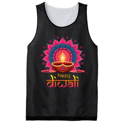 Happy Diwali Deepavali Hindu Indian Festival Of Lights Mesh Reversible Basketball Jersey Tank