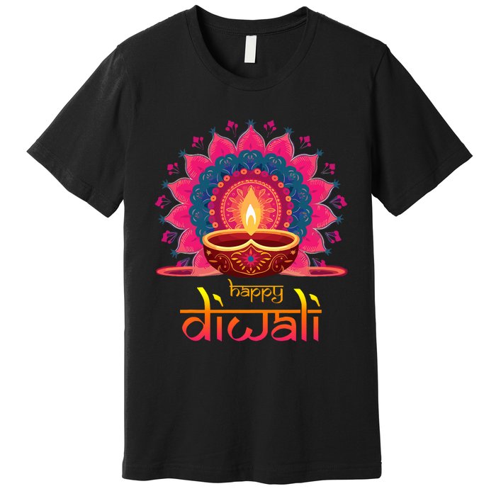 Happy Diwali Deepavali Hindu Indian Festival Of Lights Premium T-Shirt