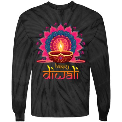 Happy Diwali Deepavali Hindu Indian Festival Of Lights Tie-Dye Long Sleeve Shirt