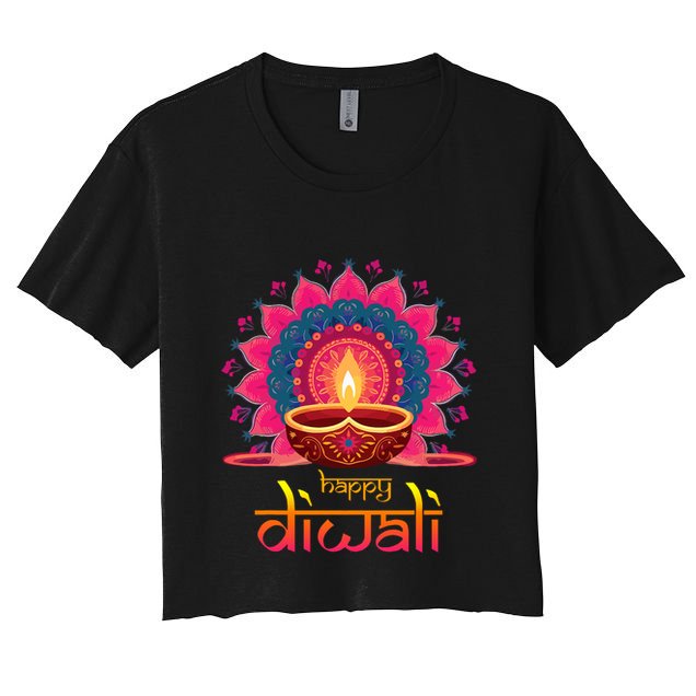 Happy Diwali Deepavali Hindu Indian Festival Of Lights Crop Top