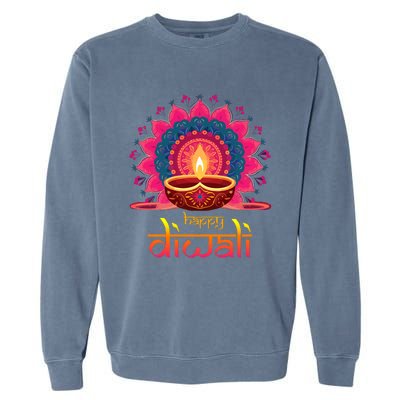 Happy Diwali Deepavali Hindu Indian Festival Of Lights Garment-Dyed Sweatshirt