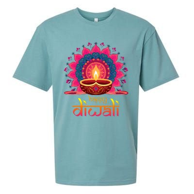 Happy Diwali Deepavali Hindu Indian Festival Of Lights Sueded Cloud Jersey T-Shirt