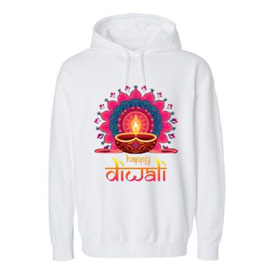 Happy Diwali Deepavali Hindu Indian Festival Of Lights Garment-Dyed Fleece Hoodie