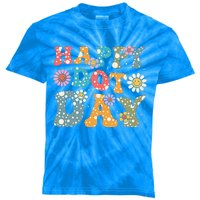 Happy Dot Day Hippie Flowers Retro Groovy Teacher Kids Tie-Dye T-Shirt