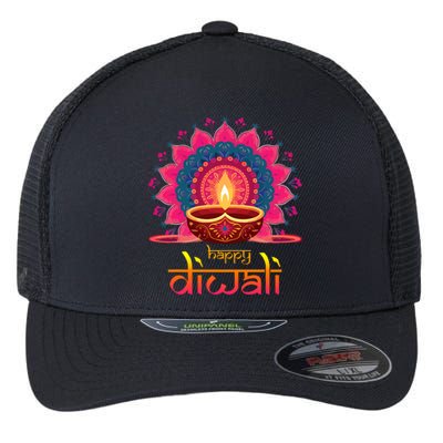 Happy Diwali Deepavali Hindu Indian Festival Of Lights Flexfit Unipanel Trucker Cap