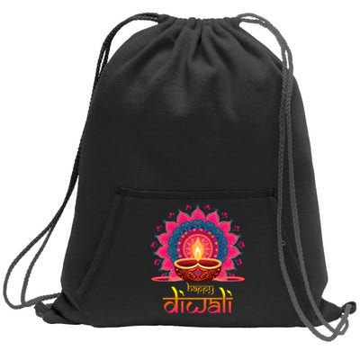 Happy Diwali Deepavali Hindu Indian Festival Of Lights Sweatshirt Cinch Pack Bag