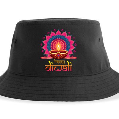 Happy Diwali Deepavali Hindu Indian Festival Of Lights Sustainable Bucket Hat