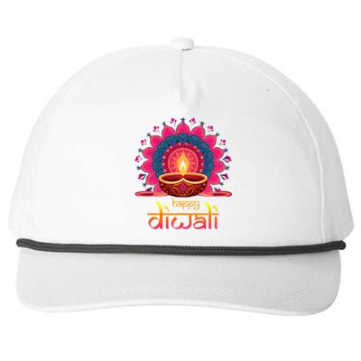 Happy Diwali Deepavali Hindu Indian Festival Of Lights Snapback Five-Panel Rope Hat