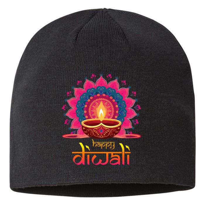 Happy Diwali Deepavali Hindu Indian Festival Of Lights Sustainable Beanie