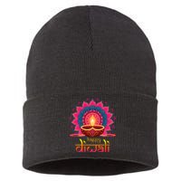 Happy Diwali Deepavali Hindu Indian Festival Of Lights Sustainable Knit Beanie