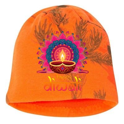 Happy Diwali Deepavali Hindu Indian Festival Of Lights Kati - Camo Knit Beanie