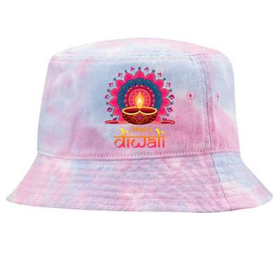 Happy Diwali Deepavali Hindu Indian Festival Of Lights Tie-Dyed Bucket Hat