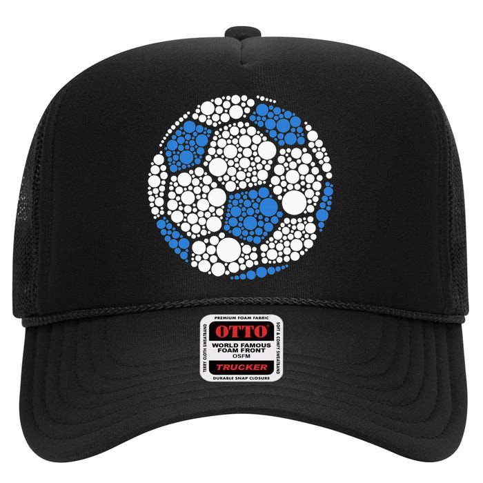 Happy Dot Day 2024 Polka Dot Soccer Ball Lover High Crown Mesh Back Trucker Hat