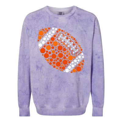 Happy Dot Day 2024 Polka Dot Football Ball Lover Colorblast Crewneck Sweatshirt