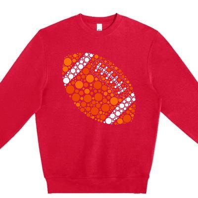 Happy Dot Day 2024 Polka Dot Football Ball Lover Premium Crewneck Sweatshirt