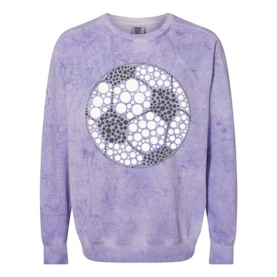 Happy Dot Day 2024 Polka Dot Soccer Ball Lover Colorblast Crewneck Sweatshirt