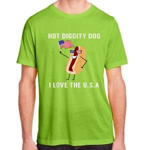 Hot Diggity Dog I Love Usa Gift Funny Fourth Of July Gift Adult ChromaSoft Performance T-Shirt