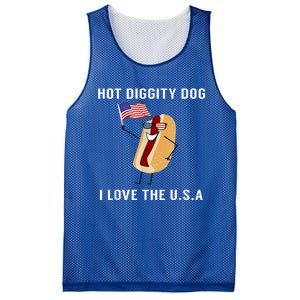 Hot Diggity Dog I Love Usa Gift Funny Fourth Of July Gift Mesh Reversible Basketball Jersey Tank