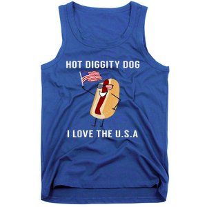 Hot Diggity Dog I Love Usa Gift Funny Fourth Of July Gift Tank Top