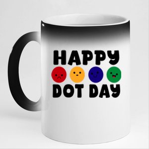 Happy Dot Day 11oz Black Color Changing Mug