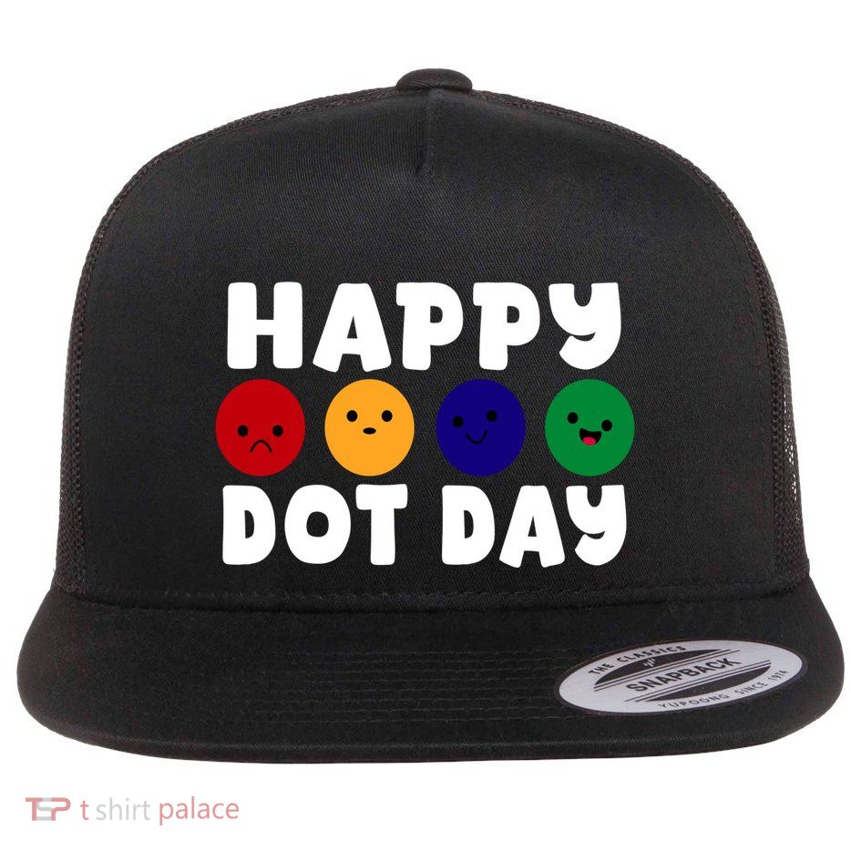 Happy Dot Day Flat Bill Trucker Hat