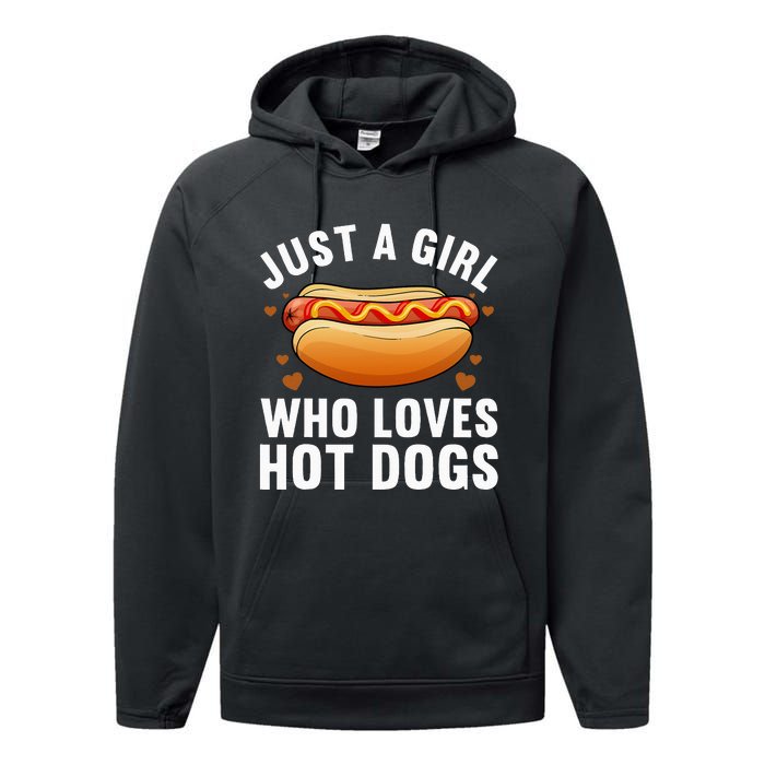 Hot Dog Design For Women Food Hotdog Lovers Performance Fleece Hoodie