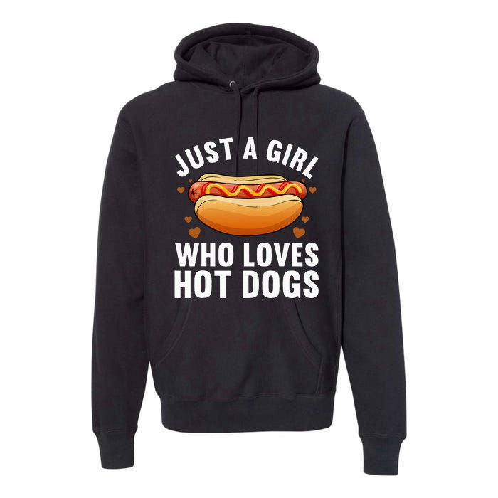 Hot Dog Design For Women Food Hotdog Lovers Premium Hoodie