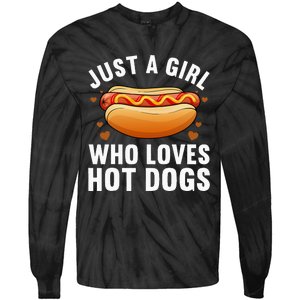 Hot Dog Design For Women Food Hotdog Lovers Tie-Dye Long Sleeve Shirt