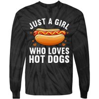 Hot Dog Design For Women Food Hotdog Lovers Tie-Dye Long Sleeve Shirt