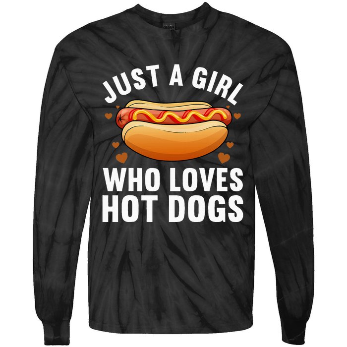 Hot Dog Design For Women Food Hotdog Lovers Tie-Dye Long Sleeve Shirt