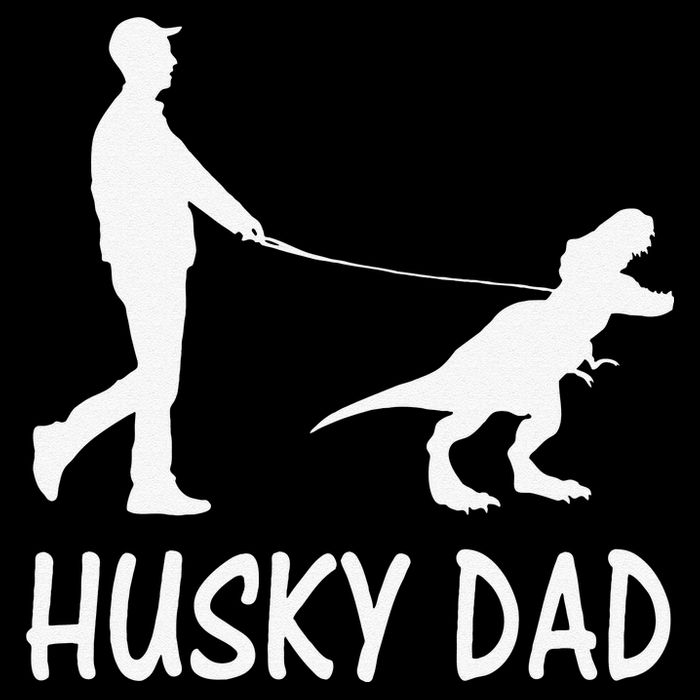 Husky Dad Dinosaur Siberian Husky Dog Owner Funny Father Day 7-Panel Snapback Hat