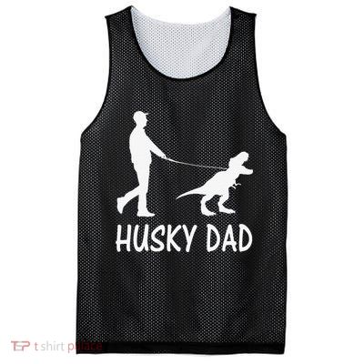 Husky Dad Dinosaur Siberian Husky Dog Owner Funny Father Day Mesh Reversible Basketball Jersey Tank
