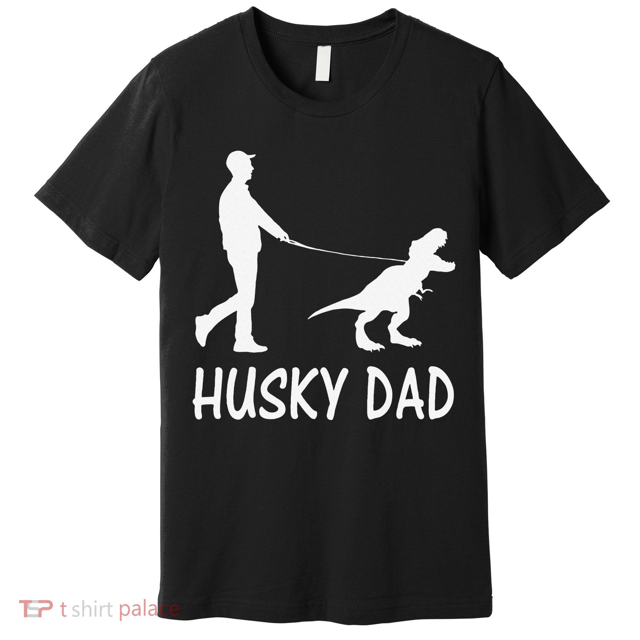 Husky Dad Dinosaur Siberian Husky Dog Owner Funny Father Day Premium T-Shirt