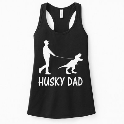 Husky Dad Dinosaur Siberian Husky Dog Owner Funny Father Day Womens Tank Top