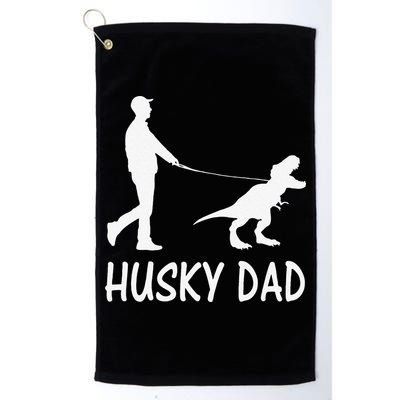 Husky Dad Dinosaur Siberian Husky Dog Owner Funny Father Day Golf Towel