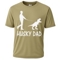 Husky Dad Dinosaur Siberian Husky Dog Owner Funny Father Day Cooling Performance Crew T-Shirt