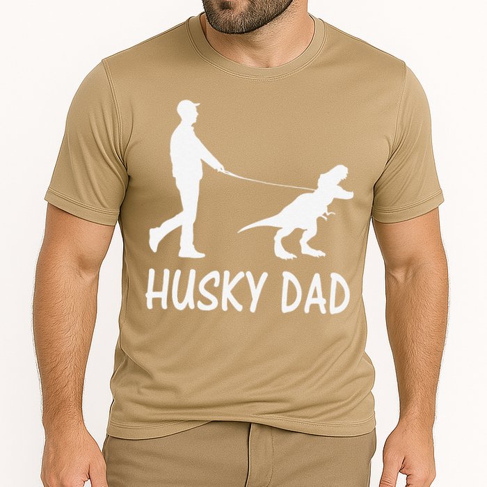 Husky Dad Dinosaur Siberian Husky Dog Owner Funny Father Day Cooling Performance Crew T-Shirt